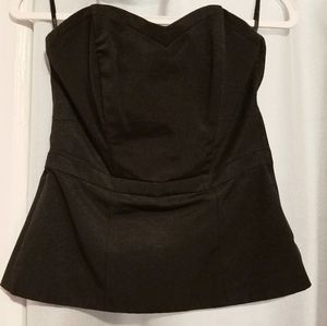 H&M Jacquard StraplessTuxedo Tube Top Black